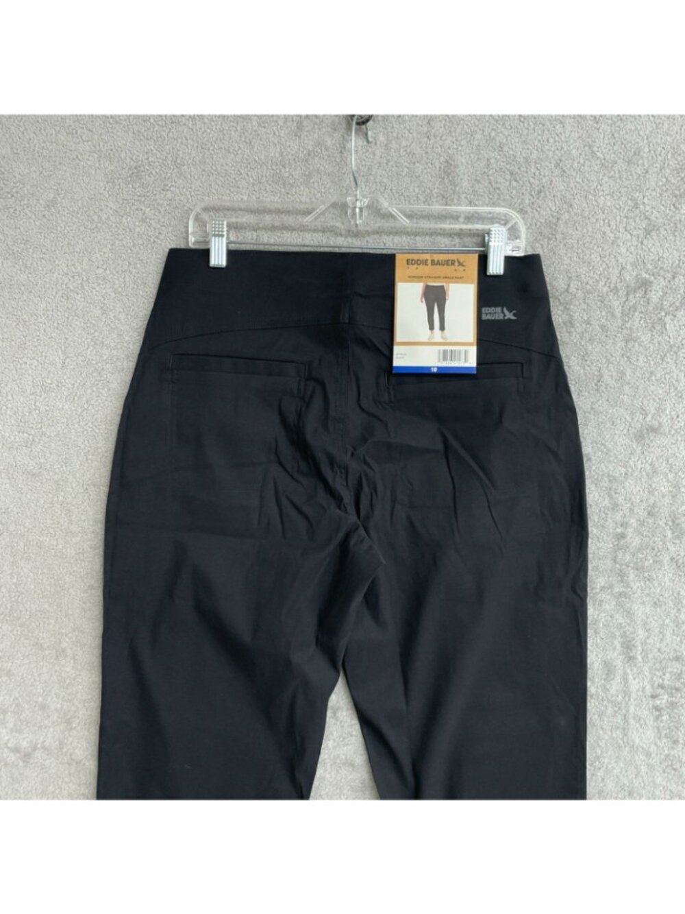 NWT Eddie Bauer Women's 10 Black Horizon Straight Ankle Pant Nylon-Spandex J2074 - Picture 12 of 13